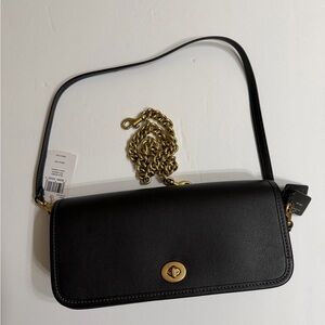 Coach Originals Dinky Glovetanned Leather Bag Black Gold Brass NWT READ